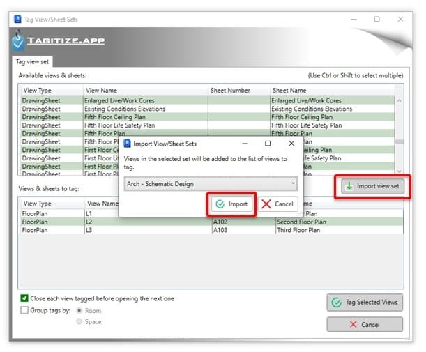Use Revit view sheet sets for Tag All